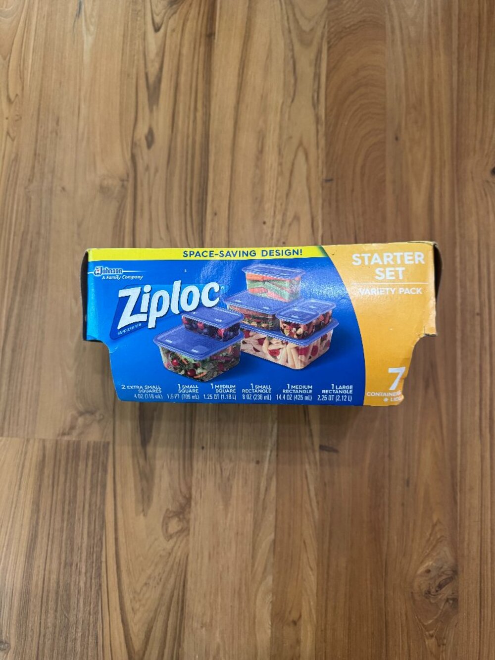 Ziploc Start Set Variety Pack 7 Containers & 7 Lids 14 Piece Set Blue